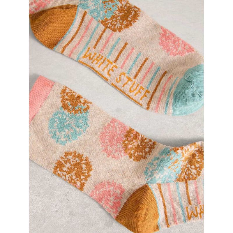 White Stuff Dandelion Floral Ankle Sock image number 1